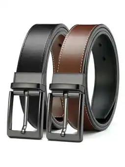 Walmart YOETEY Mens Belts Leather Reversible - One Belt, Two Styles for Dress and Casual Wear 1 3/8 (35mm) offer