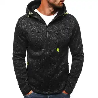 Walmart LoyisViDion New Men's Hoody Zipper Slim Hoodies Sweatshirts Pullover Coat Jacket Black S offer