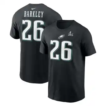 Walmart Men's Nike Saquon Barkley Black Philadelphia Eagles Super Bowl LIX Name & Number T-Shirt offer