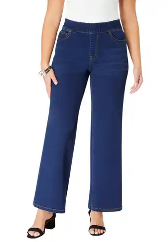 Walmart Roaman's Women's Plus Size 360° Stretch Wide-Leg Jean offer