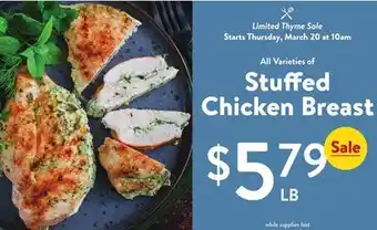 Fresh Thyme Stuffed Chicken Breast offer