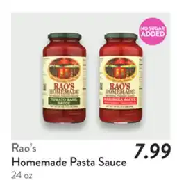 Fresh Thyme Rao's Homemade Pasta Sauce offer