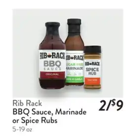 Fresh Thyme Rib Rack BBQ Sauce, Marinade or Spice Rubs offer