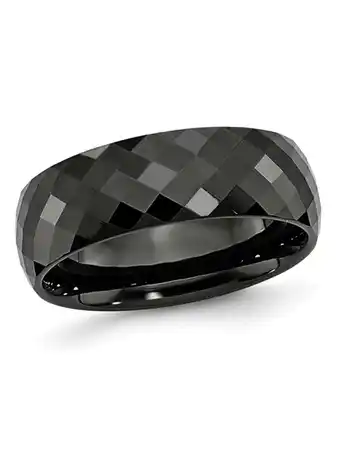 Walmart Mens Chisel 7.5mm Faceted Black Ceramic Wedding Band Ring offer