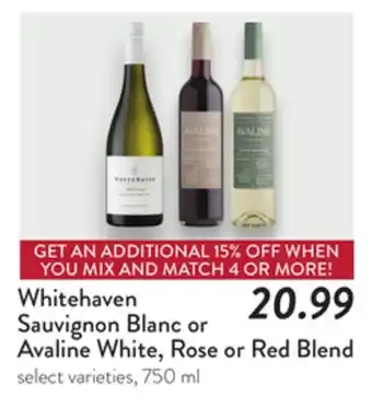 Fresh Thyme Whitehaven Sauvignon Blanc or Avaline White, Rose or Red Blend offer