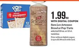 Mariano's Sara Lee Artesano Bread or Pop-Tarts offer