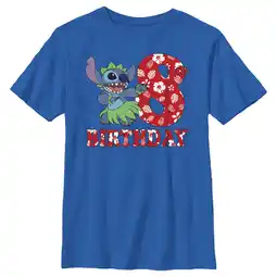 Walmart Boy's Lilo & Stitch 8th Birthday Hula Dance Graphic Tee Royal Blue Small offer