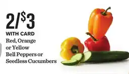 Mariano's Red, Orange or Yellow Bell Peppers or Seedless Cucumbers offer