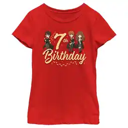 Walmart Girl's Harry Potter 7th Birthday Friends Graphic Tee Red Medium offer