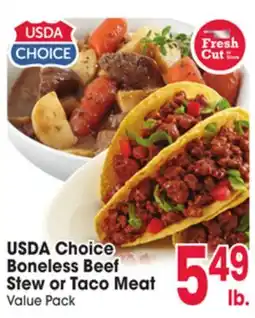 Jewel-Osco USDA Choice Boneless Beef Stew or Taco Meat Stew offer