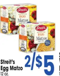 Jewel-Osco Streit's Egg Matzo offer