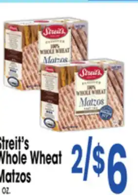 Jewel-Osco Streit's Whole Wheat Matzos offer