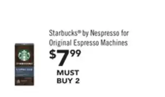 Jewel-Osco Starbucks by Nespresso for Original Espresso Machines offer