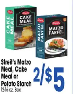 Jewel-Osco Streit's Matzo Meal, Cake Meal or Potato Starch offer