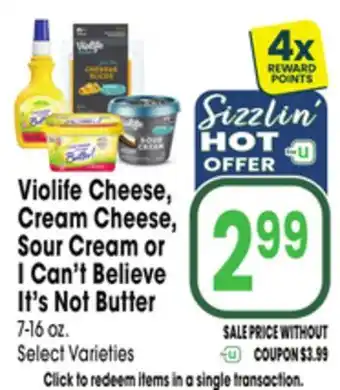 Jewel-Osco Violife Cheese, Cream Cheese, Sour Cream or I Can't Believe It's Not Butter offer