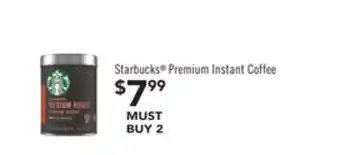 Jewel-Osco Starbucks Premium Instant Coffee offer