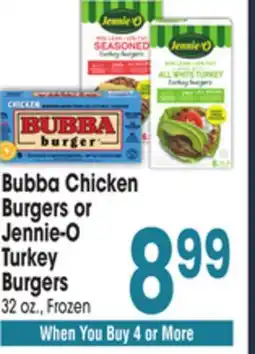 Jewel-Osco Bubba Chicken Burgers or Jennie-O Turkey Burgers offer