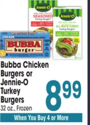 Jewel-Osco Bubba Chicken Burgers or Jennie-O Turkey Burgers offer