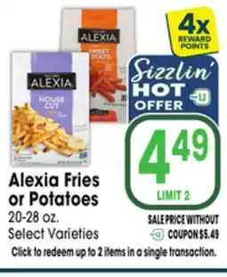 Jewel-Osco Alexia Fries or Potatoes offer