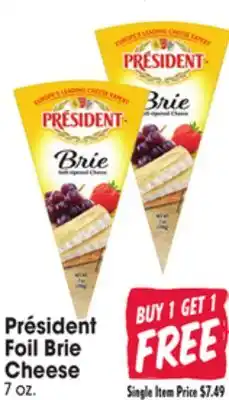 Jewel-Osco Président Foil Brie Cheese offer