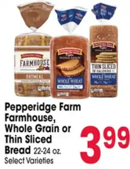 Jewel-Osco Pepperidge Farm Farmhouse, Whole Grain or Thin Sliced Bread offer