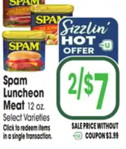 Jewel-Osco Spam Luncheon Meat offer