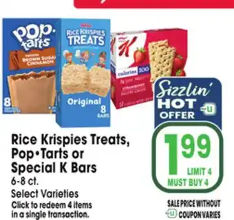 Jewel-Osco Rice Krispies Treats, Pop • Tarts or Special K Bars offer