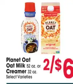 Jewel-Osco Planet Oat Milk 52 oz. or Creamer 32 oz offer