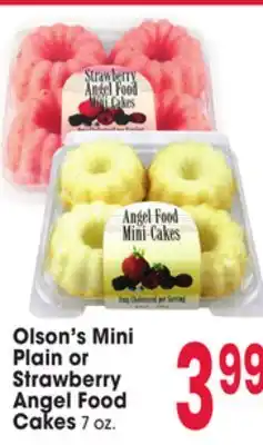 Jewel-Osco Olson's Mini Plain or Strawberry Angel Food Cakes offer