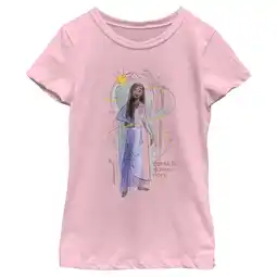 Walmart Girl's Disney Wish Asha There is Always Hope Watercolor T-Shirt - Light Pink - Large offer