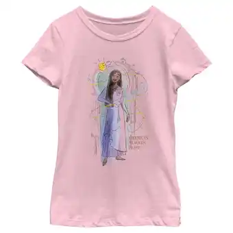 Walmart Girl's Disney Wish Asha There is Always Hope Watercolor T-Shirt - Light Pink - Large offer