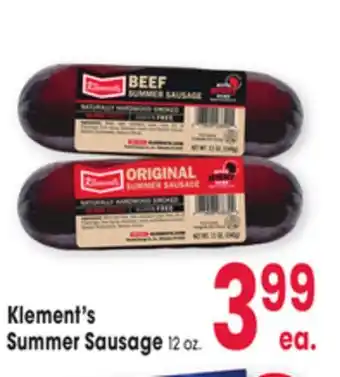 Jewel-Osco Klement's Summer Sausage offer