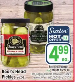 Jewel-Osco Boar's Head Pickles offer