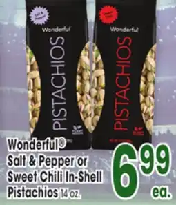 Jewel-Osco Wonderful Salt & Pepper or Sweet Chili In-Shell Pistachios offer