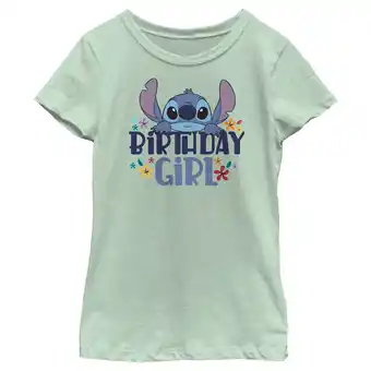 Walmart Girl's Lilo & Stitch Birthday Girl Stitch Graphic Tee Mint Large offer