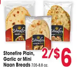 Jewel-Osco Stonefire Plain Garlic or Mini Naan Breads offer