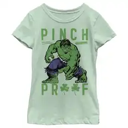 Walmart Girl's Marvel St. Patrick's Day Hulk Pinch Proof Graphic Tee Mint Large offer