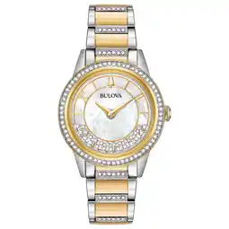 Walmart Bulova Women's Two Tone Crystal Turn Style Watch 98L245 offer