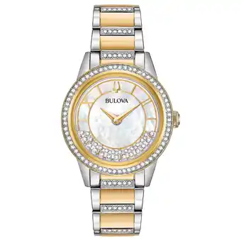 Walmart Bulova Women's Two Tone Crystal Turn Style Watch 98L245 offer