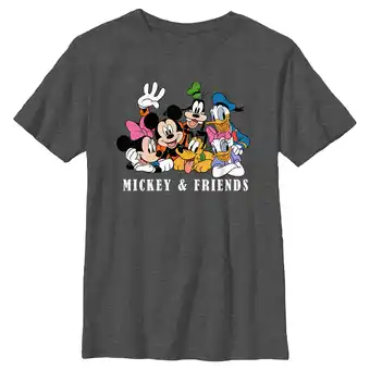 Walmart Boy's Mickey & Friends Sensational Six Portrait Graphic Tee Charcoal Heather Medium offer