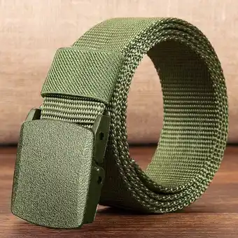 Walmart BYHONG Men's Outdoor Sports Nylon Waistband Canvas Belt Dazzling Collar for Men Green 140 offer