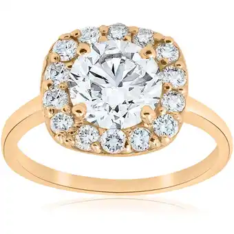 Walmart Pompeii 2Ct Diamond Cushion Halo Engagement Ring 14k Yellow Gold Lab Grown (FG,VS) offer