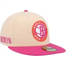 Walmart Men's New Era Orange/Pink Brooklyn Nets Passion Mango 59FIFTY Fitted Hat offer