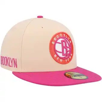 Walmart Men's New Era Orange/Pink Brooklyn Nets Passion Mango 59FIFTY Fitted Hat offer