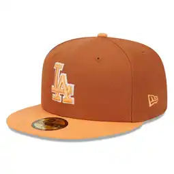 Walmart Men's New Era Brown/Orange Los Angeles Dodgers Spring Color Basic Two-Tone 59FIFTY Fitted Hat offer