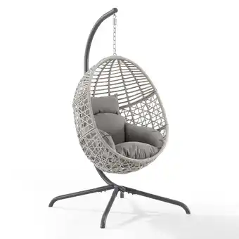 Walmart Crosley Furniture Lorelei Indoor/Outdoor Wicker Hanging Egg Chair in Gray offer