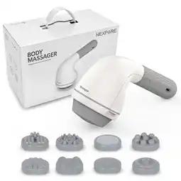 Walmart NEXPURE Handheld Massager 8 Massage Heads, 6 Modes, Men & Women, White offer