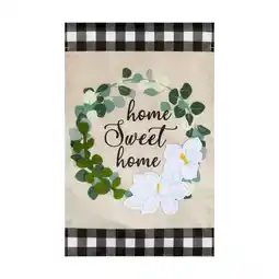 Walmart Home Sweet Home Eucalyptus Wreath Yard Flag 11.5in x 18in offer