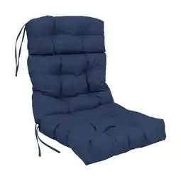 Walmart Blazing Needles 20-inch by 42-inch Spun Polyester Solid Outdoor Tufted Chair Cushion offer