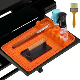 Walmart Silicone Griddle Tools Mat ,Spatula with Drip Pad,Side Shelf Grill Utensils Holder Accessories offer